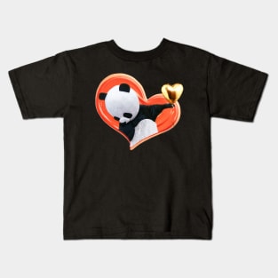 Dabbing Panda With A Heart Sweatshirt Kids T-Shirt